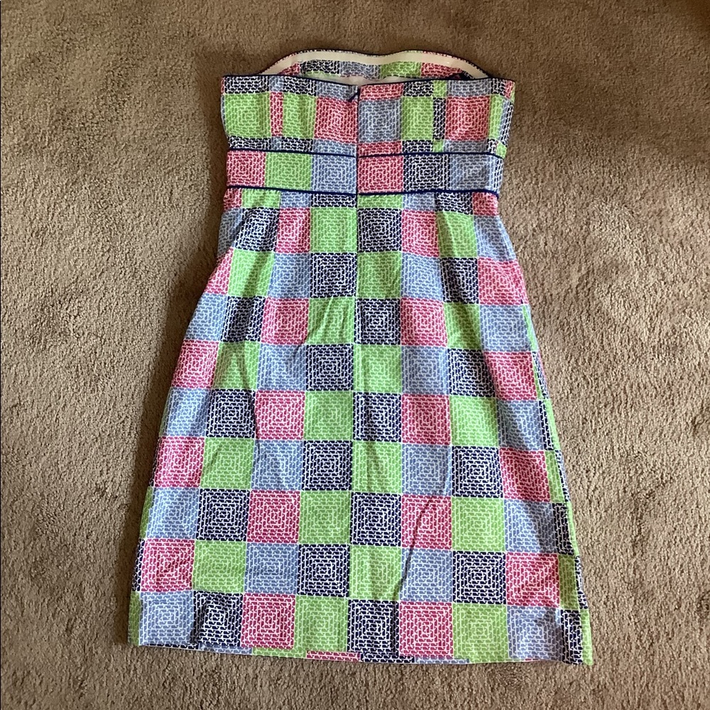 Nwot Vineyard Vines Patchwork Strapless Dress - image 2